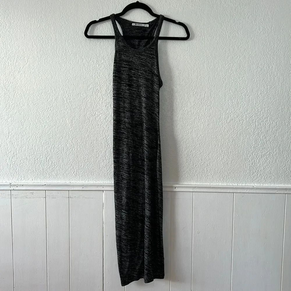 T Alexander Wang grey black midi asymmetrical dress XS